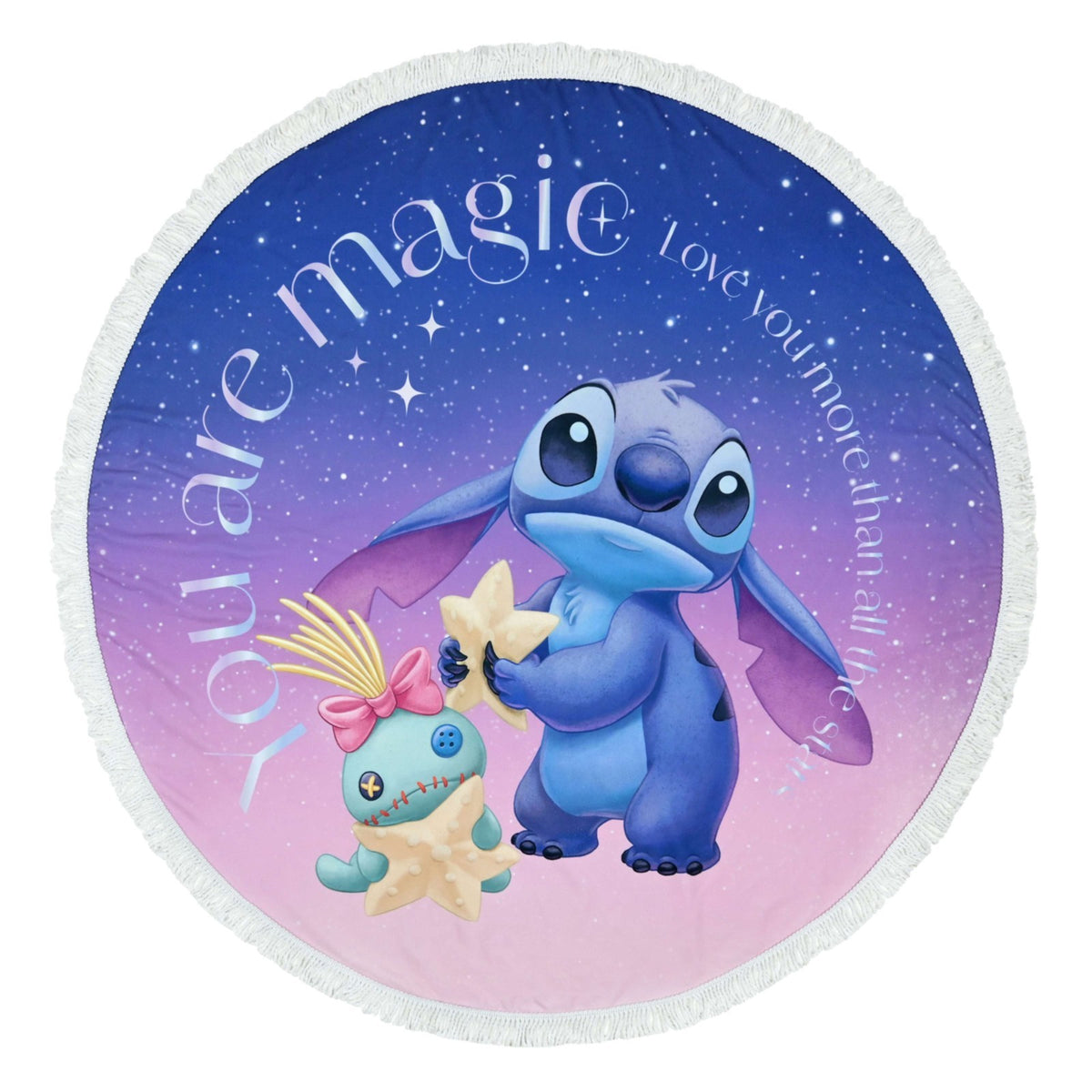 Japan Tokyo Disney Store Stitch & Scrump Beach Towel Round Stitch Day Collection