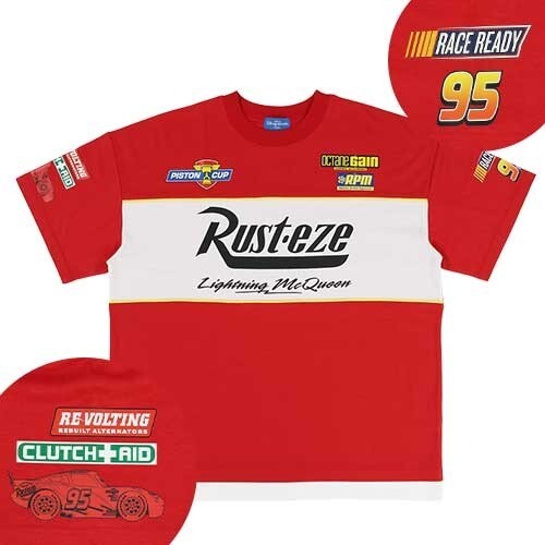 Japan Tokyo Disney Resort Cars T-shirt Red oversize