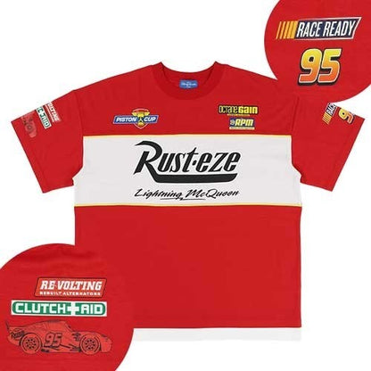 Japan Tokyo Disney Resort Cars T-shirt Red oversize