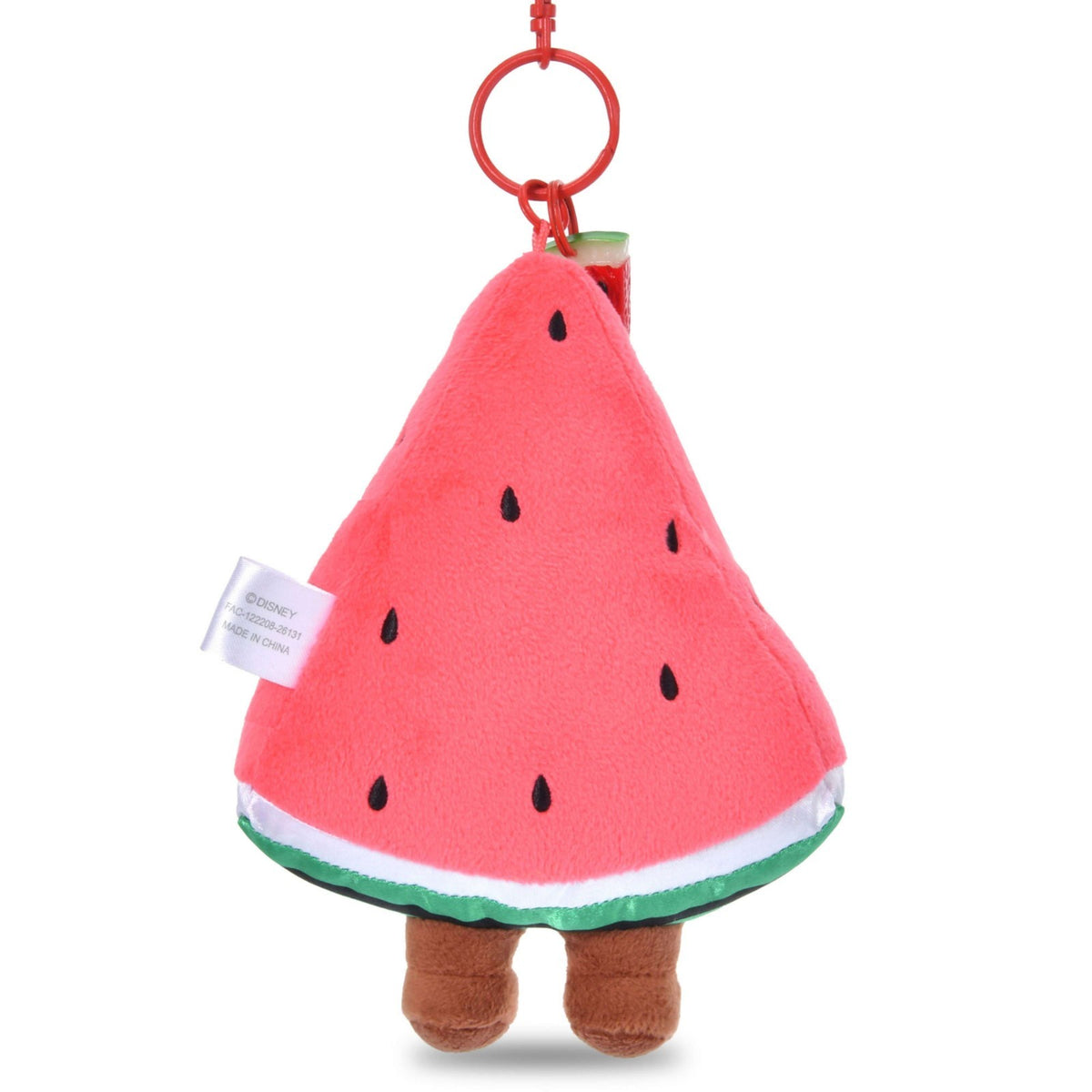 Japan Tokyo Disney Store Chip and Dale Plush Toy Keychain "I Love Watermelon"