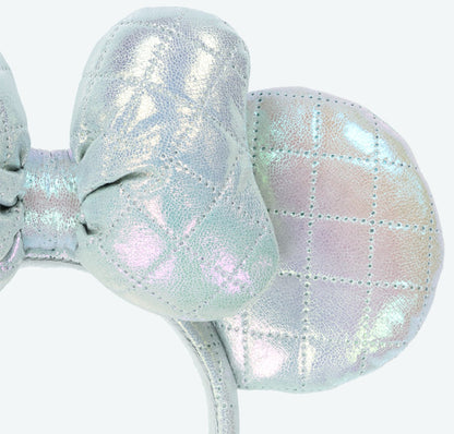 Japan Tokyo Disney Resort Ears HeadBand Hat Cap Aurora Shine Ribbon Minnie White