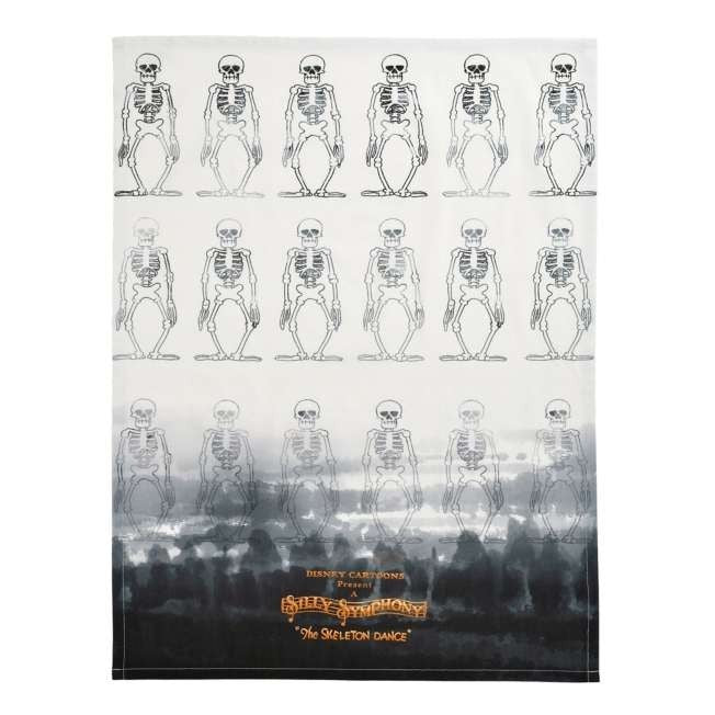 Japan Tokyo Disney Store Dancing Kitchen Towel The Skeleton Dance Haunted House