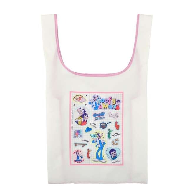'+Japan Tokyo Disney Store Goofy & Max Shopping Eco Bag with Pouch GOOFY BIRTHDAY