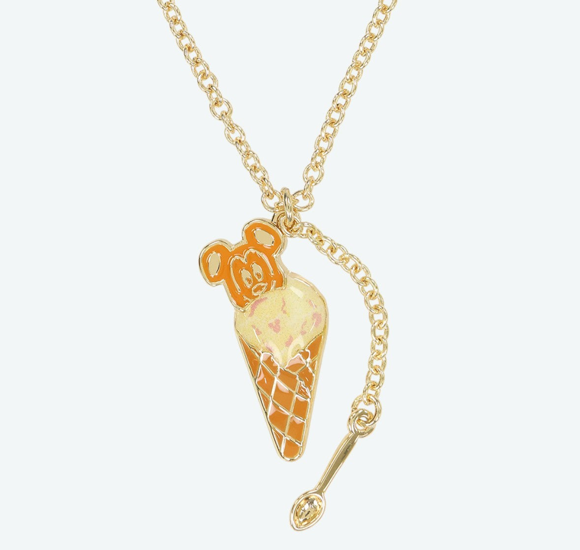 Japan Tokyo Disney Resort Ice cream cone Pendant necklace limited Mickey Waffle