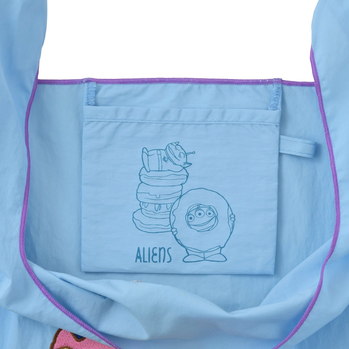 Japan Tokyo Disney Store Little Green Men Foldable 2-Way Embroidery Tote Bag