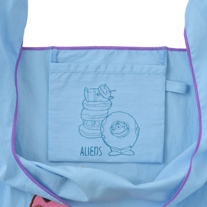 Japan Tokyo Disney Store Little Green Men Foldable 2-Way Embroidery Tote Bag