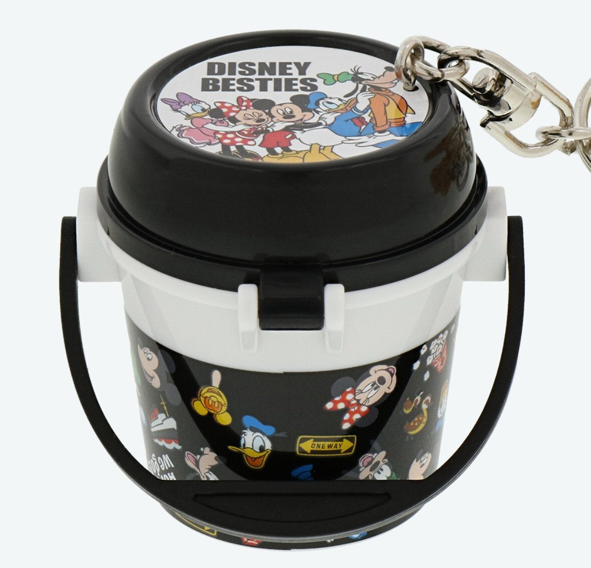 Japan Tokyo Disney Resort Popcorn Bucket Keychain Retro Mickey & Friends