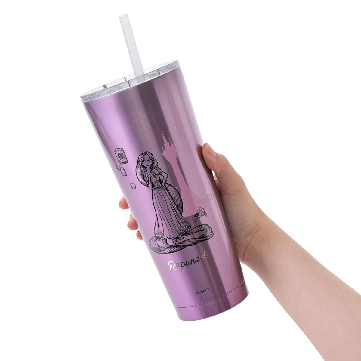 Japan Tokyo Disney Store Rapunzel Tumbler Stainless Steel with Straw Drinkware