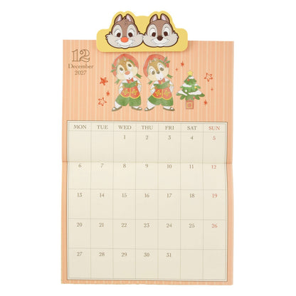 Japan Tokyo Disney Store Chip and Dale Wall CALENDAR & ORGANIZER 2027 with Clip