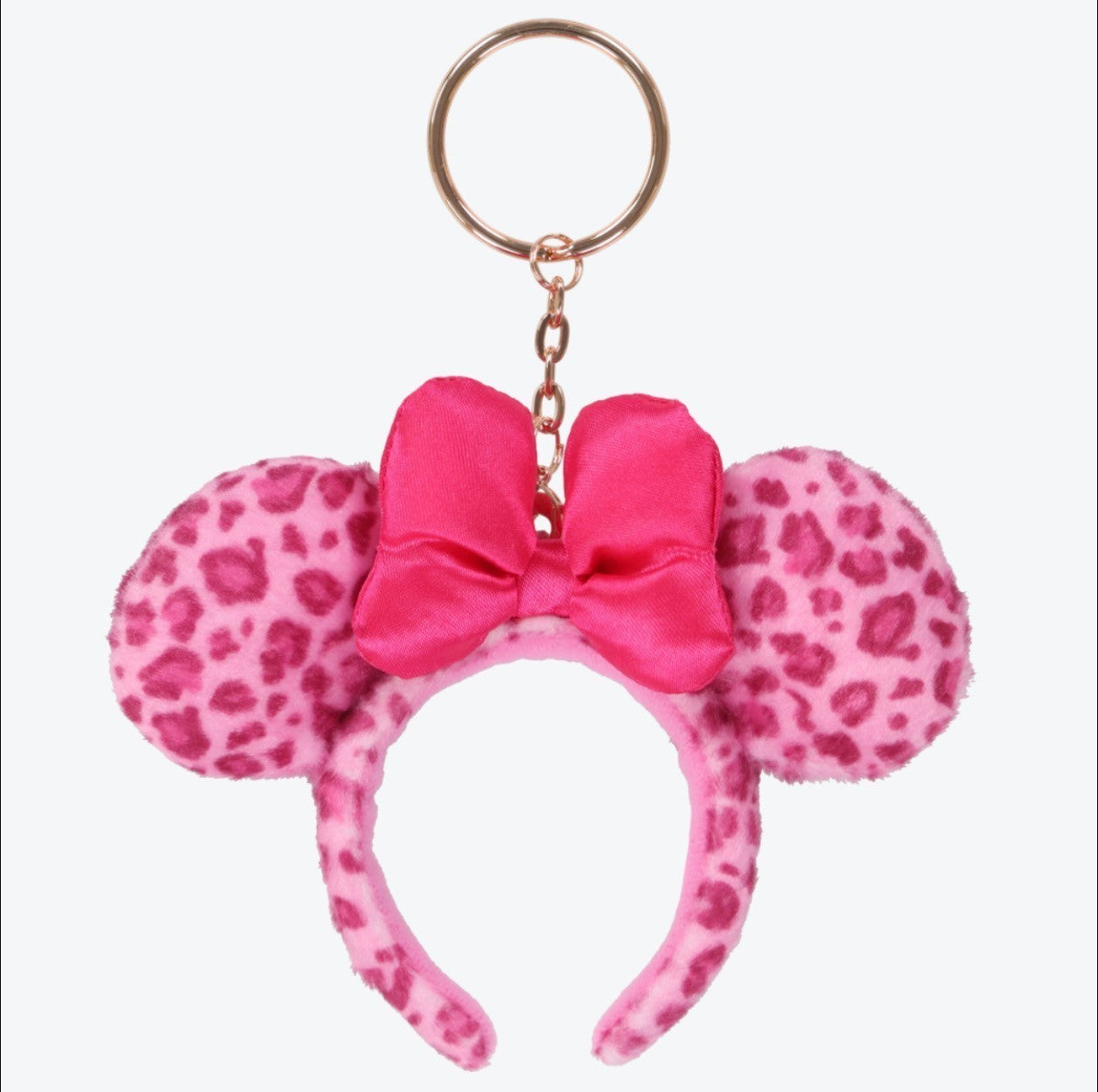 Japan Tokyo Disney Resort Pink Leopard Print Cute Ears Keychain Headband