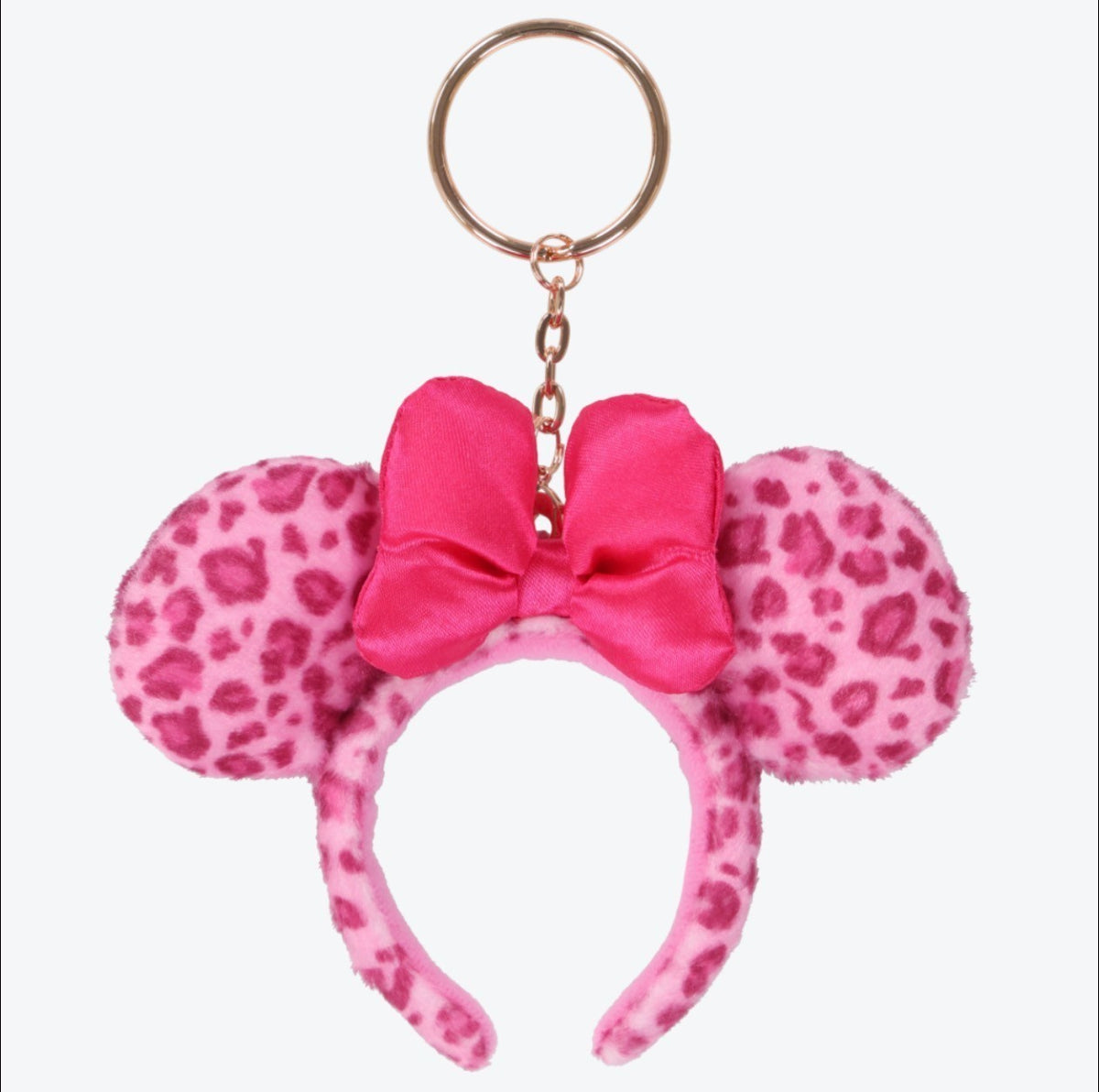 Japan Tokyo Disney Resort Pink Leopard Print Cute Ears Keychain Headband