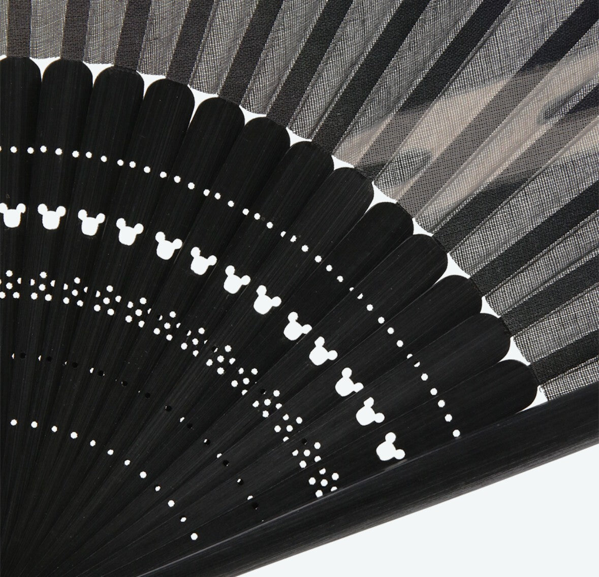 Japan Tokyo Disney Resort Folding fan Mickey Black Cinderella Castle Japanese