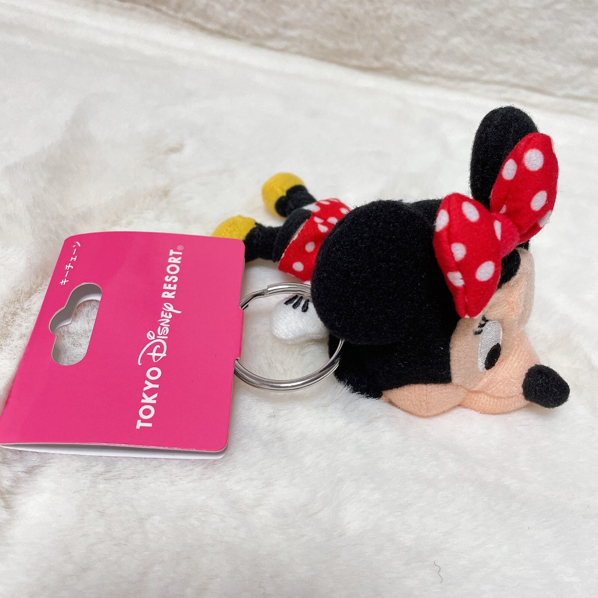 Japan Tokyo Disney Resort  Minnie Keychain fan cap Hat New