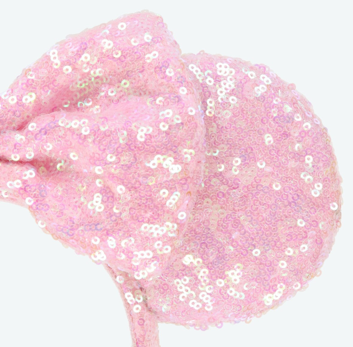 Japan Tokyo Disney Resort Ears HeadBand Hat Cap Spangle Light Pink Ribbon Minnie