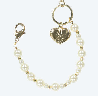 Japan Tokyo Disney Resort Minnie Mouse Ears Holder Keychain Heart Pearl 2025
