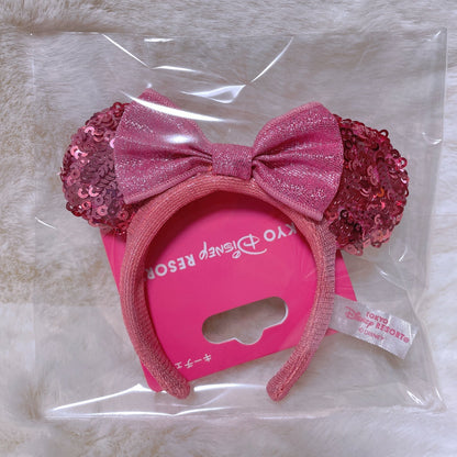 Japan Tokyo Disney Resort mickey Minnie Sequin Headband Ears nuiMOs Keychain