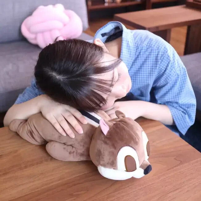 Japan Shop Disney Chip & Dale  Chip Die-cut Cushion Sleep Brown Plush Toy 2025