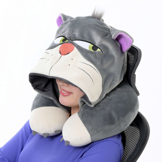 Japan Tokyo Disney Store Lucifer Neck Pillow Hood Cinderella