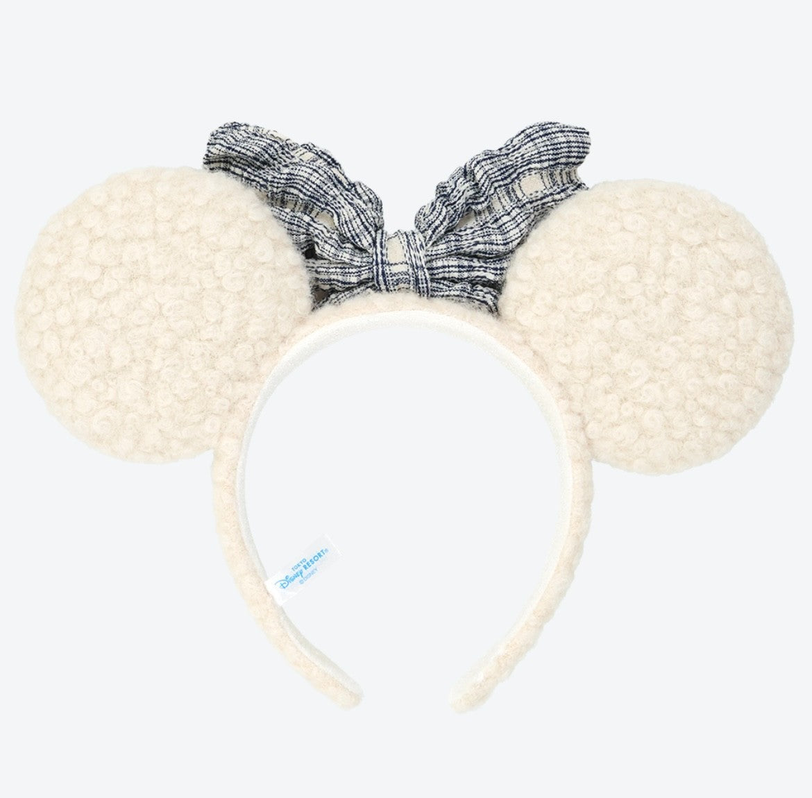 Japan Tokyo Disney Resort Minnie Mouse Ears Headband Free Ribbon Boa Blue 2025