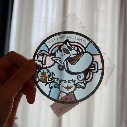 Japan Tokyo Disney Resort Stained Glass Coaster Glass Aladdin Genie