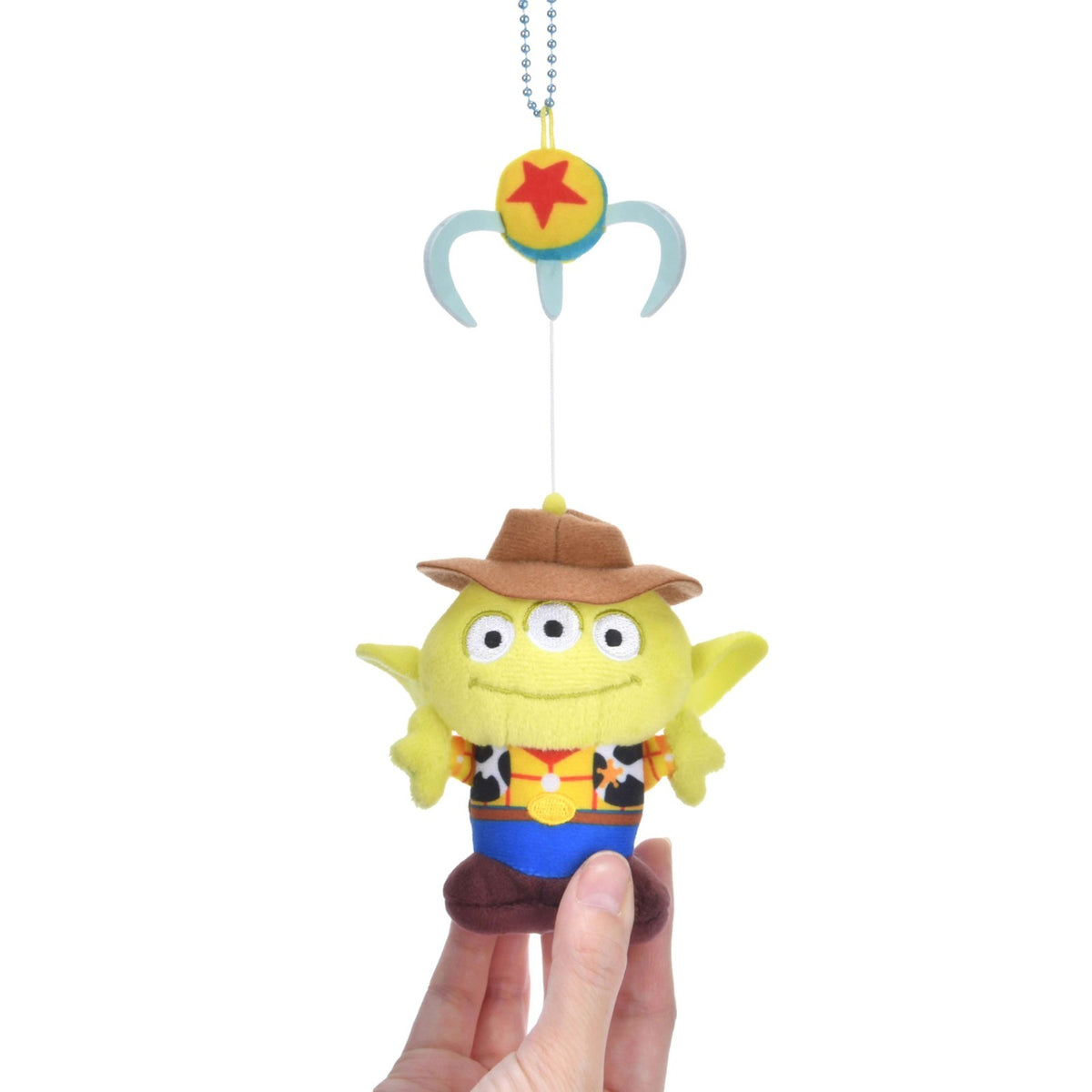 Japan Tokyo Disney Store Little Green Men Plush Keychain CRANEGAME Toy Story