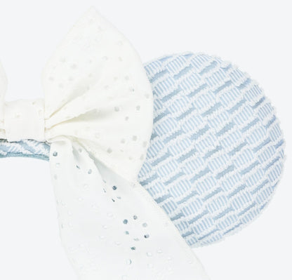 Japan Tokyo Disney Resort Ears HeadBand Hat Blue  Minnie Mouse lace