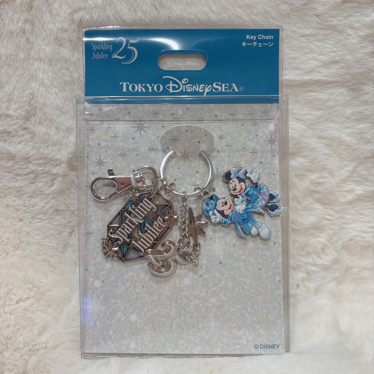Japan Tokyo Disney Resort Sea 25th Sparkling Jubilee Keychain Mickey Minnie