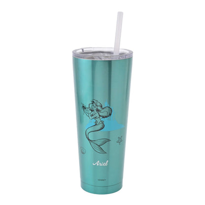 Japan Tokyo Disney Store Ariel Tumbler Stainless Steel with Straw Drinkware