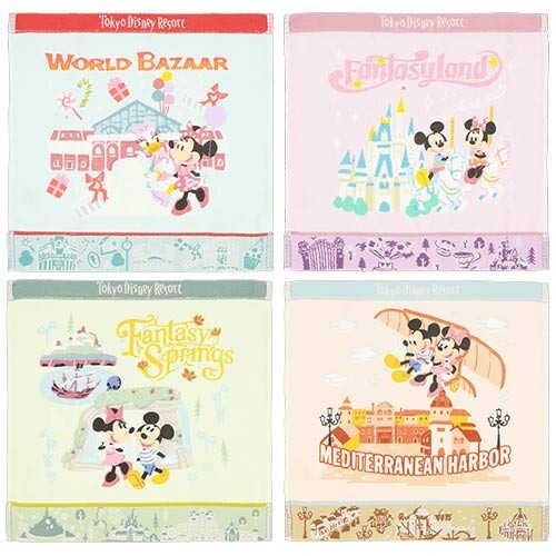 Japan Tokyo Disney Resort Mini Towel Set 2 Theme Land 2 Theme port Icons