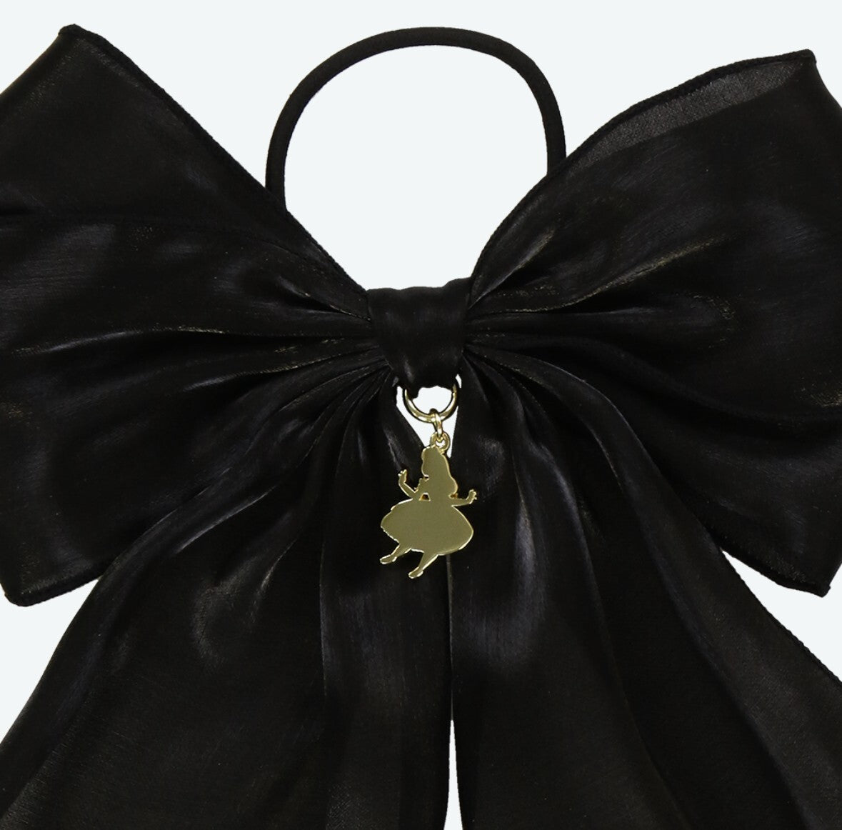 Japan Tokyo Disney Resort Alice Hair Rubber Big Ribbon Black