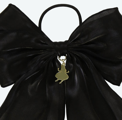 Japan Tokyo Disney Resort Alice Hair Rubber Big Ribbon Black