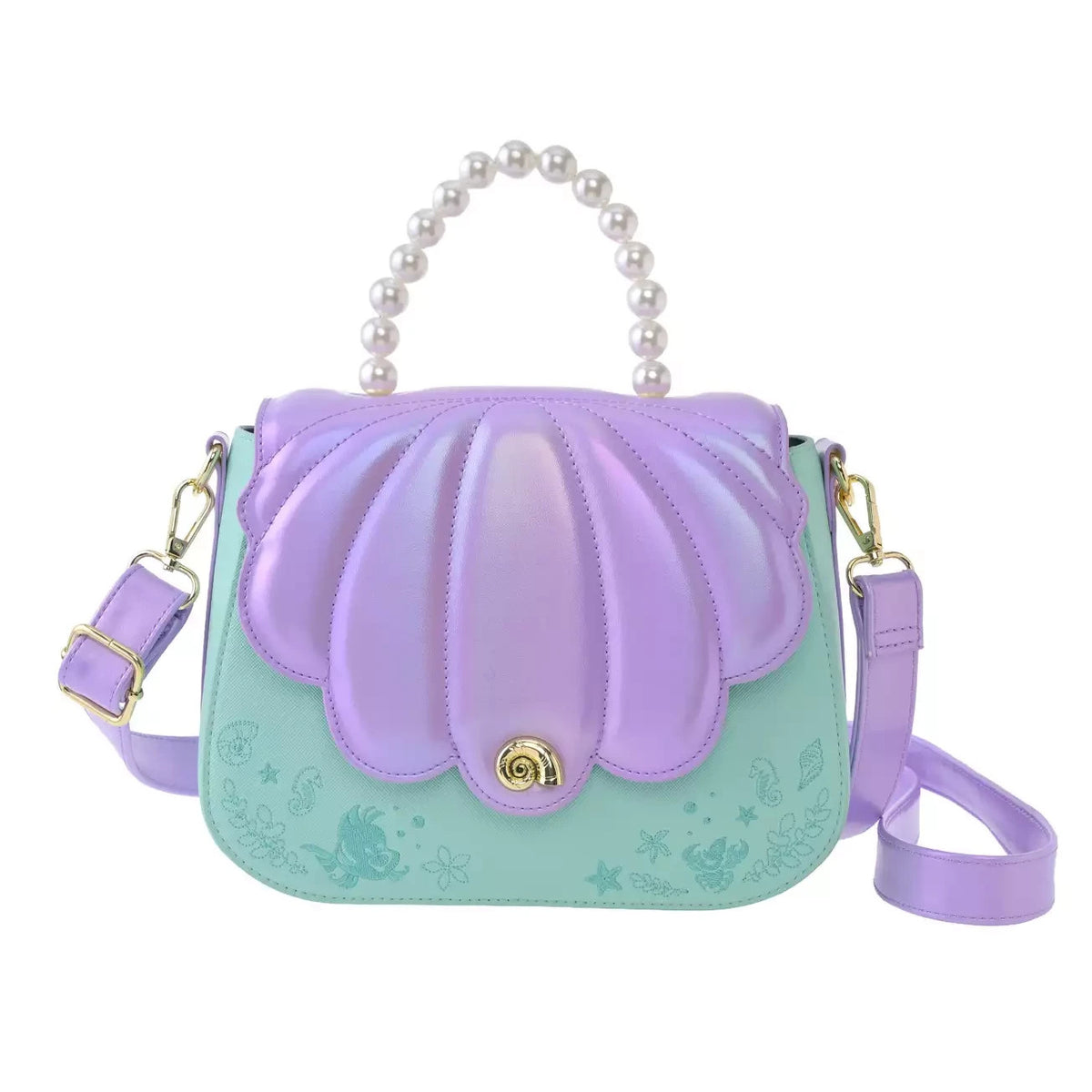 Japan Tokyo Disney Store Loungefly Flounder & Sebastian 2-Way Shoulder Bag Ariel