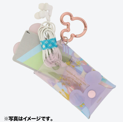Japan Tokyo Disney Resort Park Motif Mickey Carabiner Keychain Pouch small world