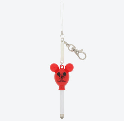 Japan Tokyo Disney Resort Balloon Keychain Retro Mickey RED Smartphone touch pen