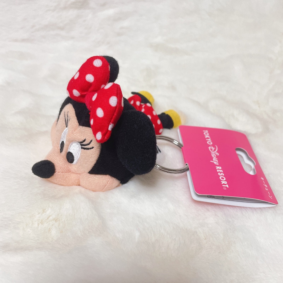 Japan Tokyo Disney Resort  Minnie Keychain fan cap Hat New