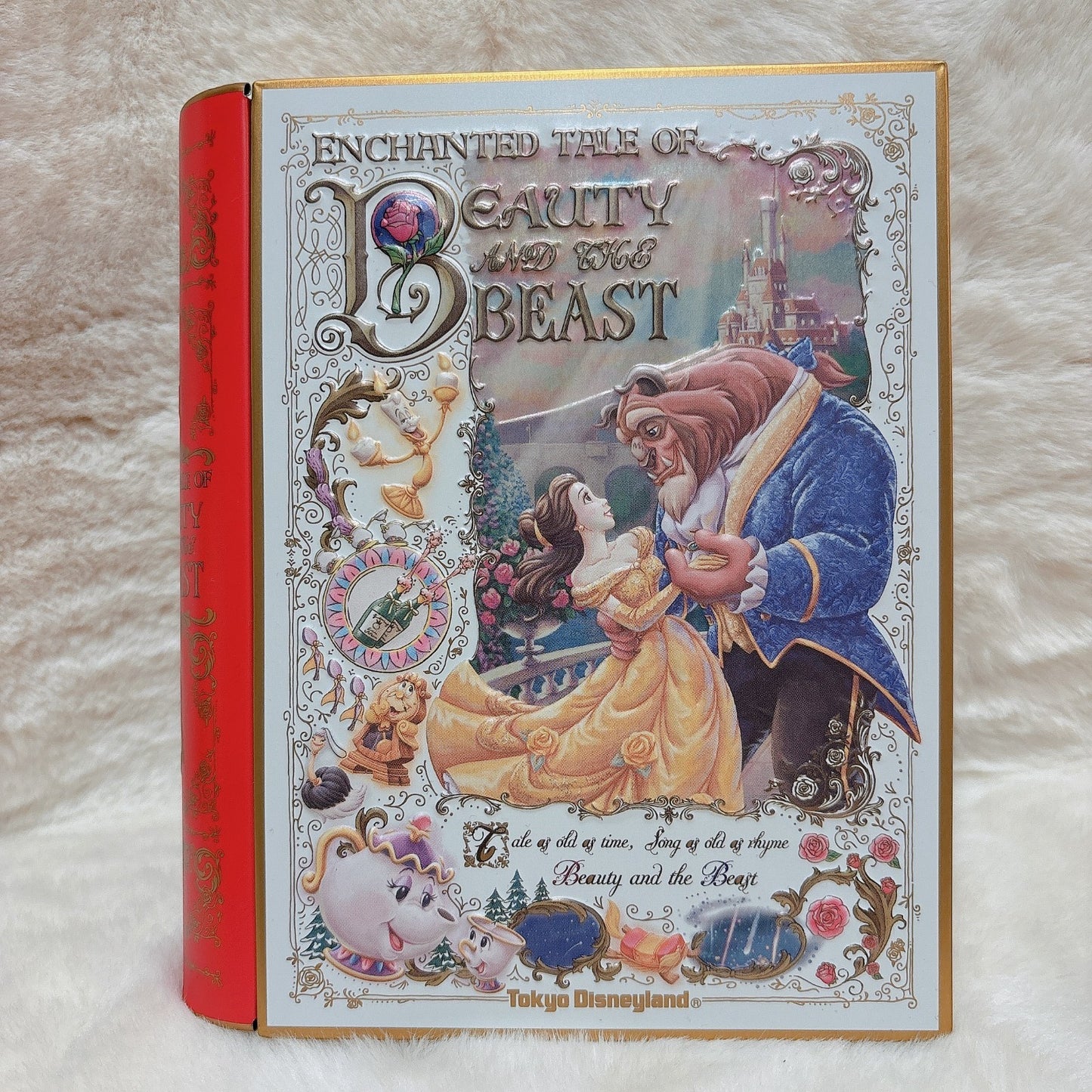 Japan Tokyo Disney Resort Beauty and the Beast Candy Can Book Rose