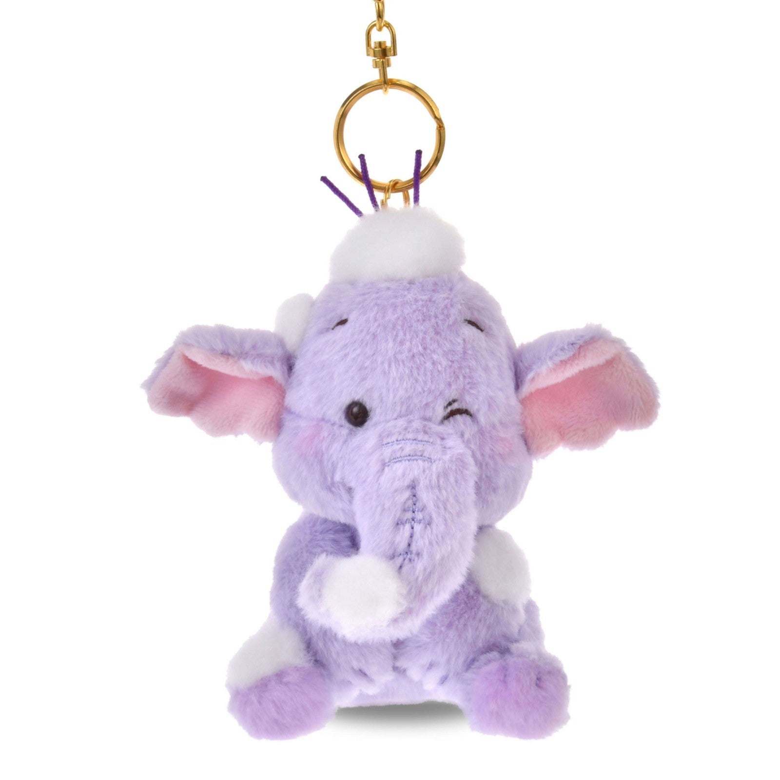Japan Tokyo Disney Store Lumpy Plush Toy Keychain WHITE POOH Christmas