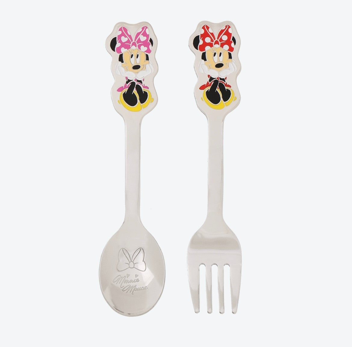 Japan Tokyo Disney Resort Minnie Mouse Cutlery Set Tableware Spoon Fork 2025