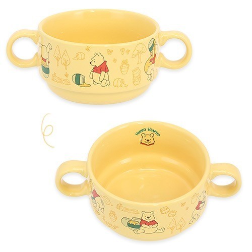 Japan Tokyo Disney Resort Winnie the Pooh Soup Bowl Yellow Heartwarming