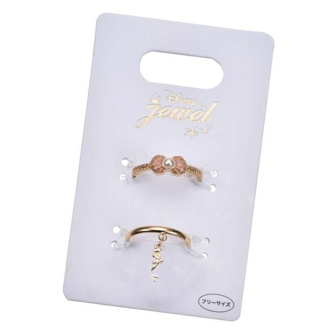 Japan Tokyo Disney Store Ariel Ring Set - Shell Ribbon Silhouette Swing