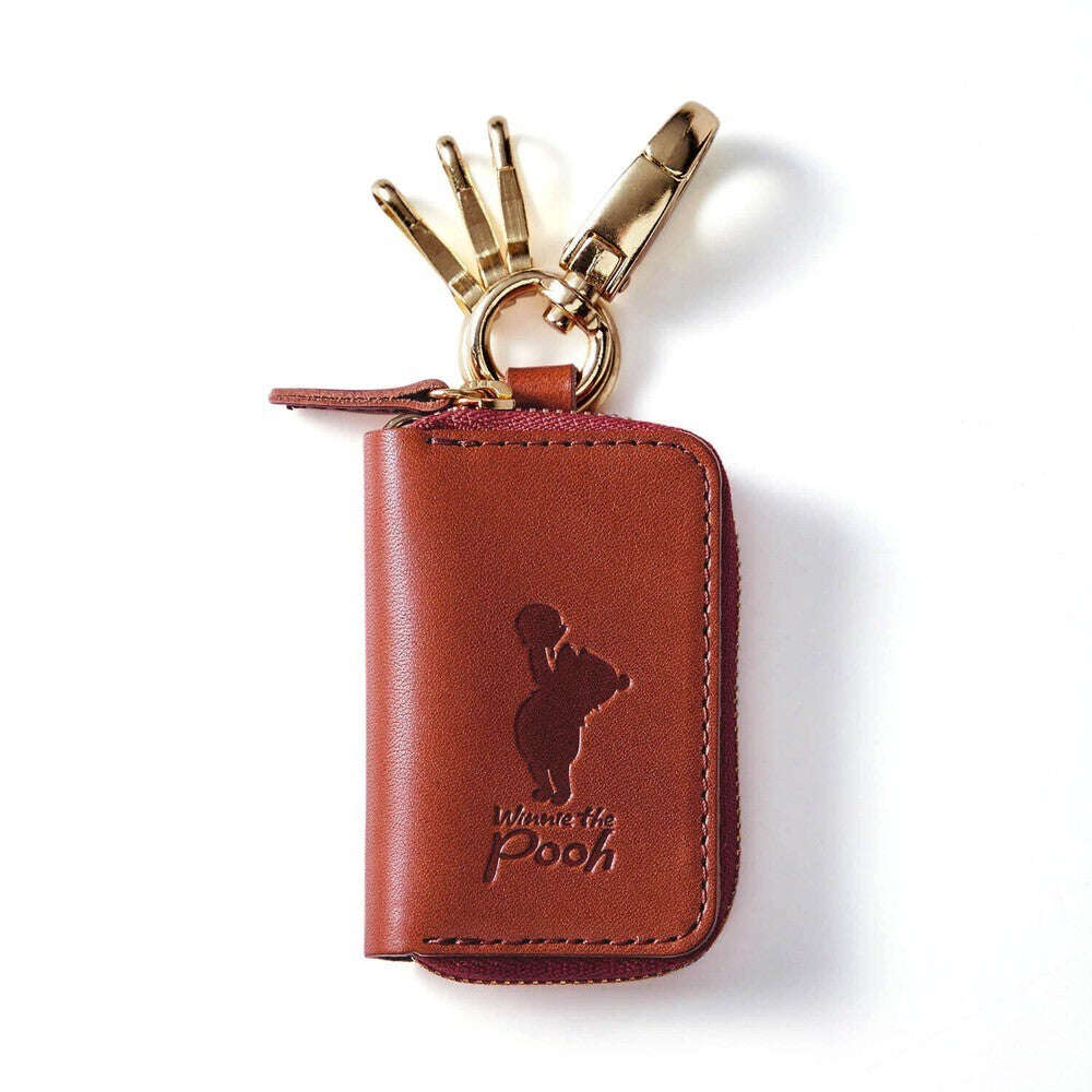 Japan Disney Fantasy Shop Bellemaison Pooh Tochigi Leather Cowhide Key Case
