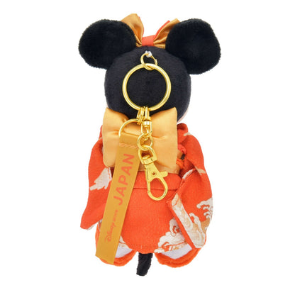Japan Tokyo Disney Store Minnie Plush Toy Keychain Kimono Japan Original