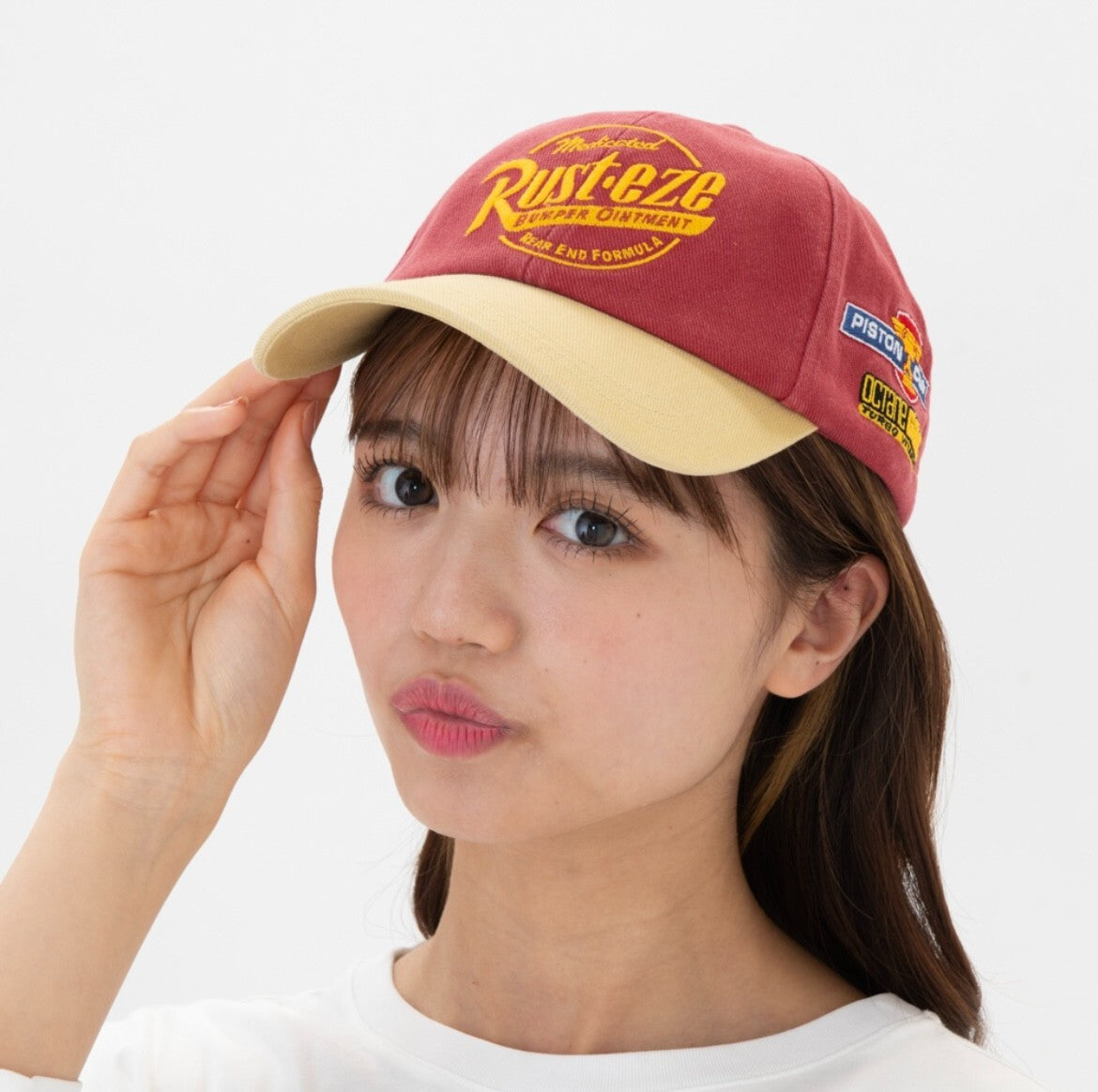 Japan Tokyo Disney Resort Hat Cap Lightning McQueen Cars Ears RED