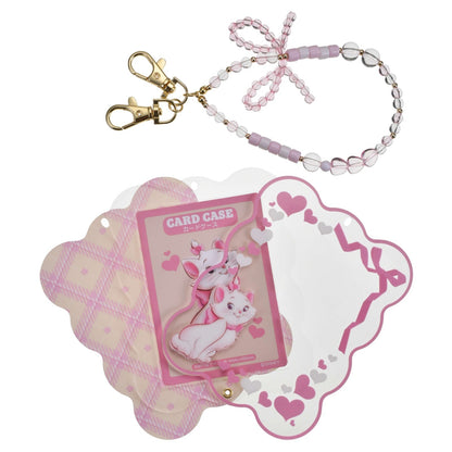 Japan Tokyo Disney Store Marie Card Holder with Bead Charm Heart-Pounding