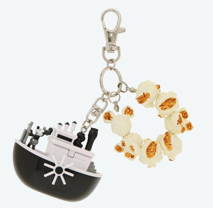 Japan Tokyo Disney Resort Popcorn Bucket Keychain Steamboat Willie Mickey