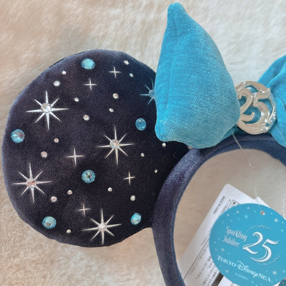 Japan Tokyo Disney Resort Sea 25th Sparkling Jubilee Headband Ears Cap Hat