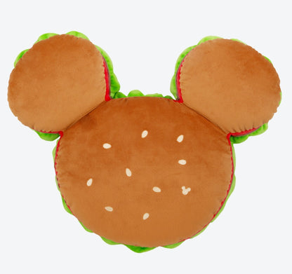 Japan Tokyo Disney Resort Cushion Mickey's Hamburger hood fluffy  New