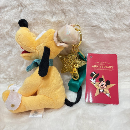 '+ Japan Tokyo Disney Store Pluto Plush Toy Keychain Resort 25th Anniversary