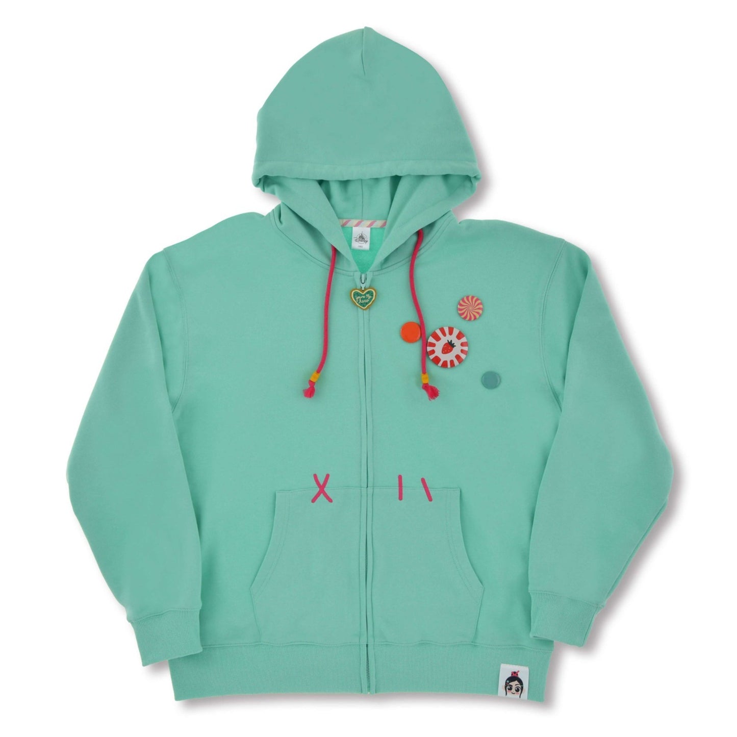 Japan Tokyo Disney Store Vanellope Long-Sleeve Hoodie with Pin Badge SUGAR RUSH