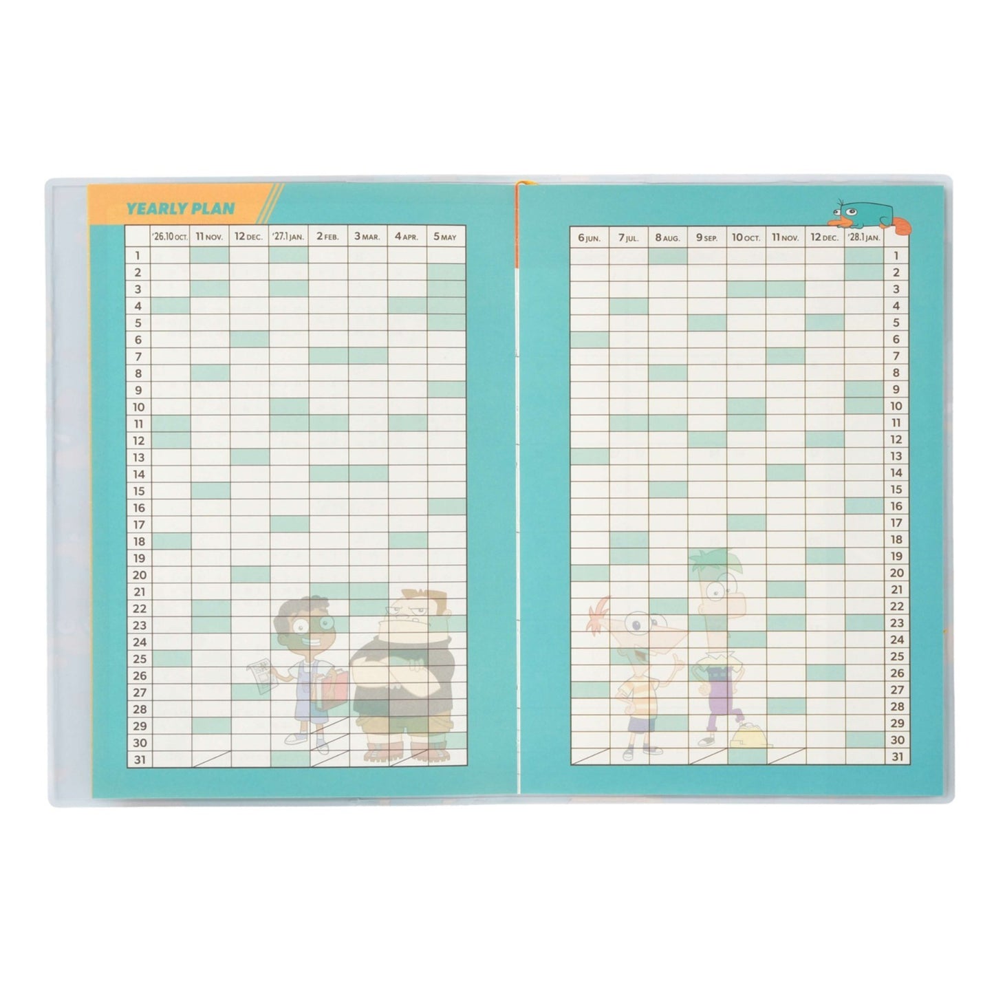 Japan Tokyo Disney Store Phineas and Ferb B6 Planner Schedule Book Diary 2027